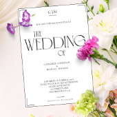 Classic Black and White Serif Wedding Invitation 招待状