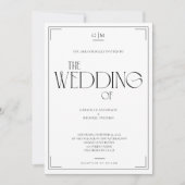 Classic Black and White Serif Wedding Invitation 招待状 (正面)