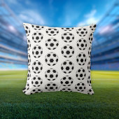 Classic Black and White Soccer Ball Pattern クッション
