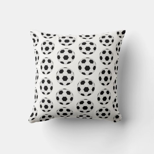 Classic Black and White Soccer Ball Pattern クッション (裏面)