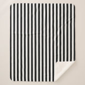 Classic Black and White Striped シェルパブランケット (正面)