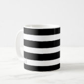 Classic Black and White Stripes Chic Minimalist コーヒーマグカップ (正面左)