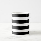 Classic Black and White Stripes Chic Minimalist コーヒーマグカップ (中央)