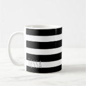 Classic Black and White Stripes Chic Minimalist コーヒーマグカップ (左)