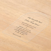 Classic Black and White Timeless Wedding アクリル招待状 (レイダウン)