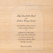 Classic Black and White Timeless Wedding アクリル招待状 (正面)