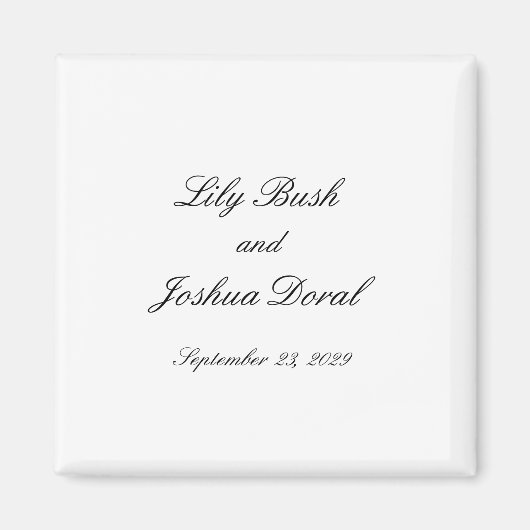 Classic Black and White Timeless Wedding マグネット (正面)