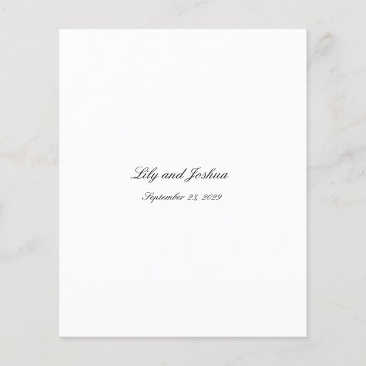 Classic Black and White Timeless Wedding Menu (裏面)