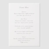 Classic Black and White Timeless Wedding Menu ベラム紙招待状 (正面)