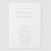 Classic Black and White Timeless Wedding Program ベラム紙招待状 (正面)