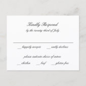 Classic Black and White Timeless Wedding RSVP ポストカード (正面)