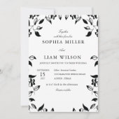 classic black and white wedding invite 招待状 (正面)