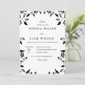 classic black and white wedding invite 招待状 (スタンド正面)