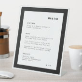 Classic black and white wedding menu Pedestal Sign 台座サイン (インサイチュ)