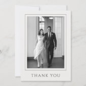 Classic Black and White Wedding Photo Thank You サンキューカード (正面)