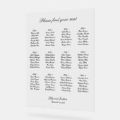 Classic Black and White Wedding Seating Chart アクリルサイン (傾斜)