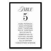 Classic Black and White Wedding Seating Chart テーブルナンバー (裏面)