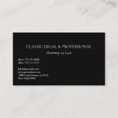 Classic Black Attorney Business Card | Ultra-Class 名刺 (裏面)