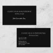 Classic Black Attorney Business Card | Ultra-Class 名刺 (正面/裏面)
