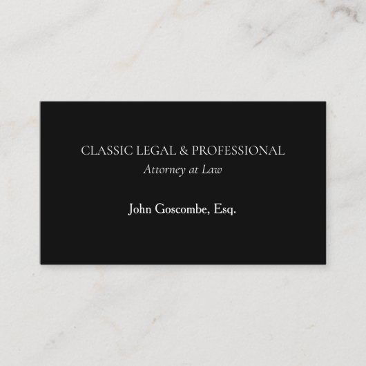 Classic Black Attorney Business Card | Ultra-Class 名刺 (正面)