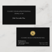 Classic Black Attorney Business Card | Ultra-Class 名刺 (正面/裏面)