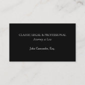 Classic Black Attorney Business Card | Ultra-Class 名刺 (正面)