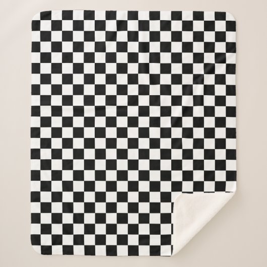 Classic black checkerboard シェルパブランケット (正面)