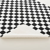 Classic black checkerboard シェルパブランケット (3/4)