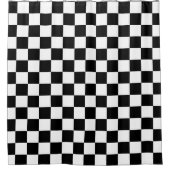 Classic black checkerboard シャワーカーテン (正面)