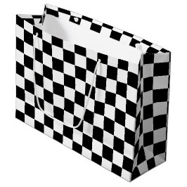 Classic black checkerboard ラージペーパーバッグ