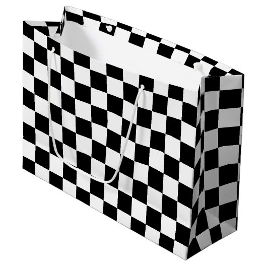 Classic black checkerboard ラージペーパーバッグ (正面アングル)