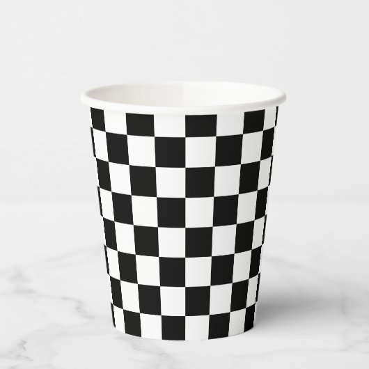 Classic black checkerboard 紙コップ (左)