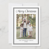 Classic Black Double Border Frame 2 Photo シーズンカード (正面)