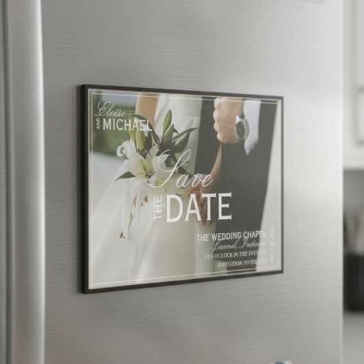 Classic Black Editorial Photo Save the Date