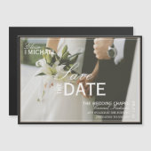 Classic Black Editorial Photo Save the Date (正面/裏面)