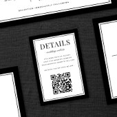 Classic Black Frame Wedding Details QR Code エンクロージャーカード