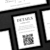 Classic Black Frame Wedding Details QR Code エンクロージャーカード