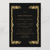 Classic Black Gold Frame⎮ Photo Wedding Invitation 招待状 (裏面)