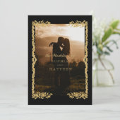 Classic Black Gold Frame⎮ Photo Wedding Invitation 招待状 (スタンド正面)