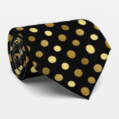 Classic Black & Gold Polka Dot ネクタイ (ロール)