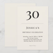 Classic Black & Ivory 30th Birthday Celebration 招待状 (正面/裏面)