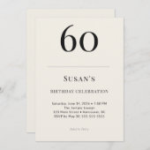 Classic Black & Ivory 60th Birthday Celebration 招待状 (正面/裏面)