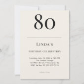 Classic Black & Ivory 80th Birthday Celebration 招待状 (正面)