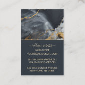 Classic Black Marble Gold Style Candle Care 名刺 (裏面)