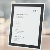 Classic black minimalist event Bar Pedestal Sign 台座サイン