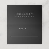 Classic Black Simple Wedding プレイスカード (外部開封)