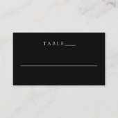 Classic Black Simple Wedding プレイスカード (正面)
