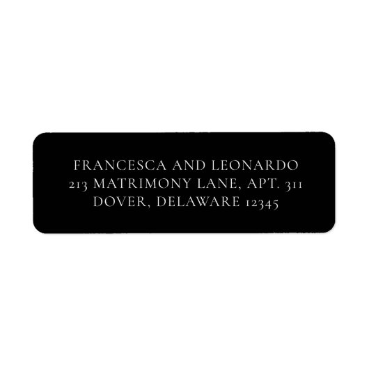 Classic Black Simple Wedding ラベル (正面)