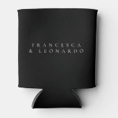 Classic Black Simple Wedding 缶クーラー (正面)