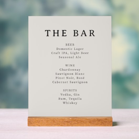 Classic Black Text Menu Design アクリルサイン (ニュートラル)